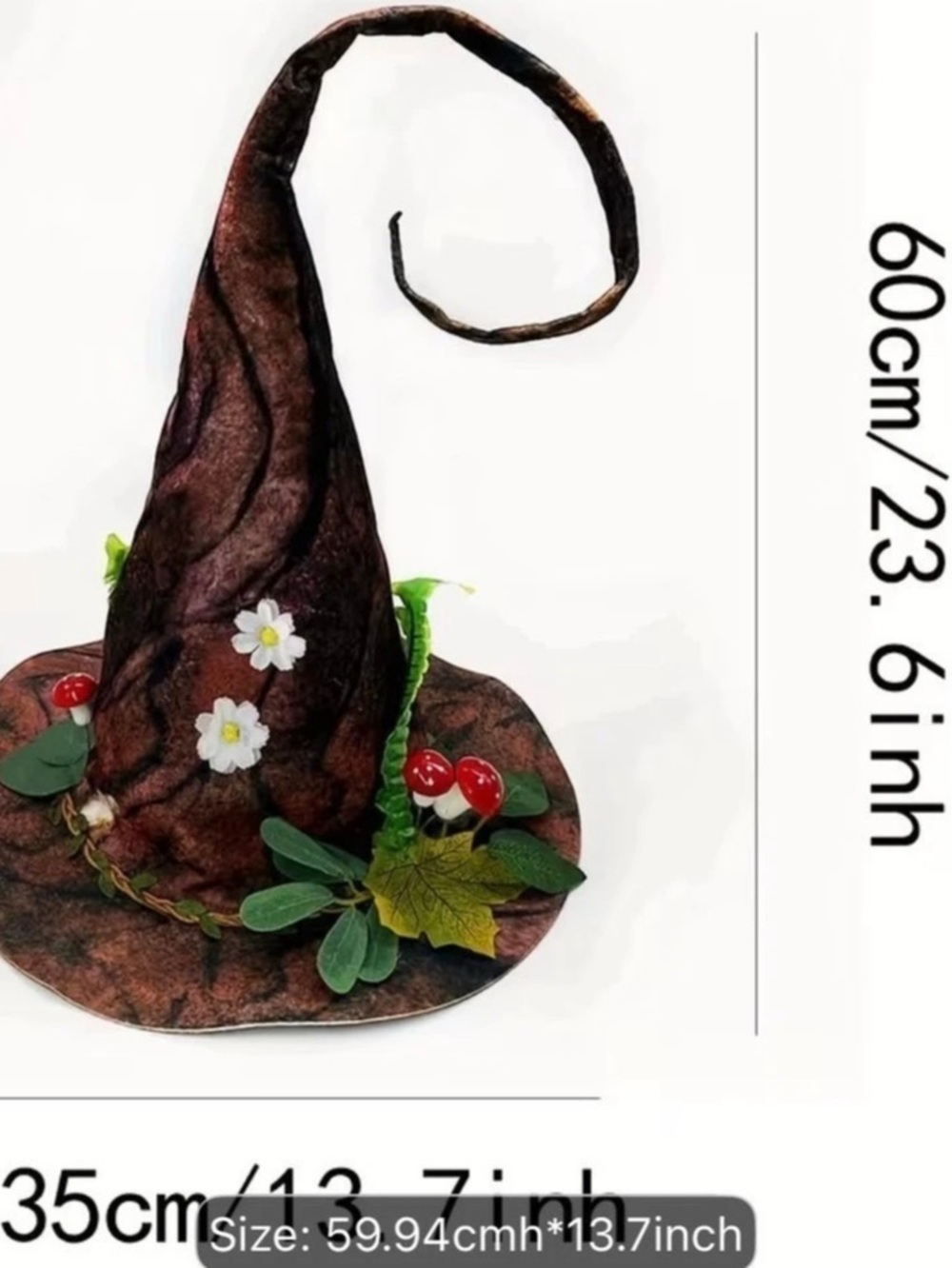 Witch Hat Floral & Mushroom costume cosplay Halloween forest Fairy